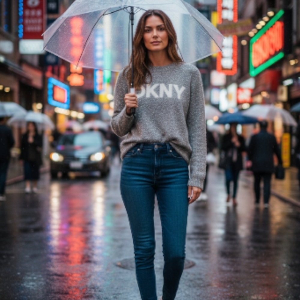 DKNY Women's Sparkling Gray Sweater